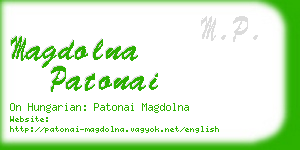 magdolna patonai business card